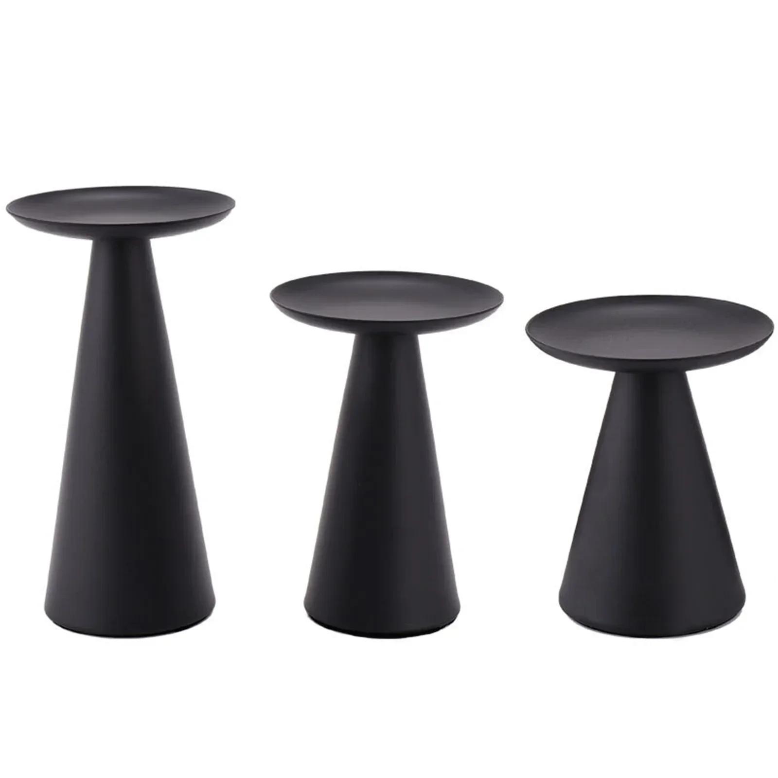 

Candlestick Candle Holder 3 Pcs Black For Table Centerpiece For Wedding Party Candles Iron Metal Art Decorative