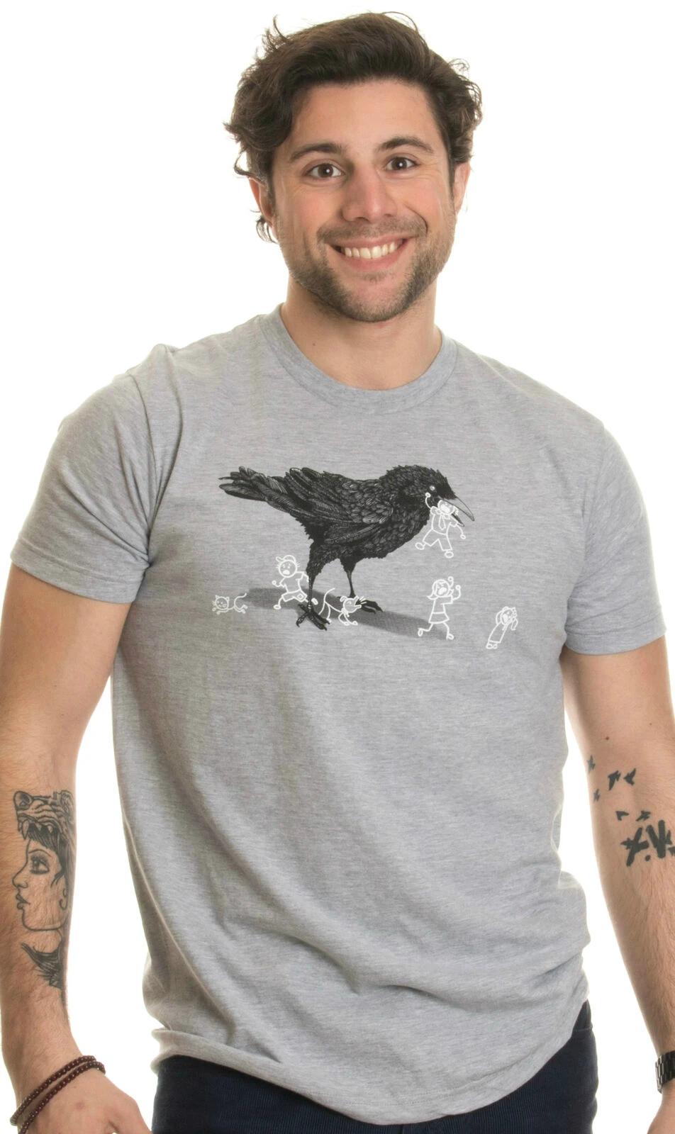 Crow Eats Stick Family Funny Dark Black Humor Sarcastic Sarcasm Comedy TShirt Mens S