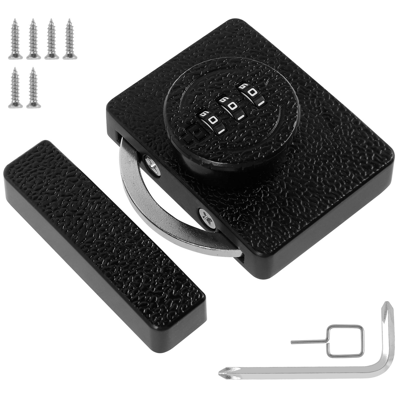 

Keyless Cabinet Lock 3-Digit Combination Zinc Alloy Anti-Pry Cabinet Wooden Box Drawer Lock for Swinging Sliding Door Cupboard чёрный