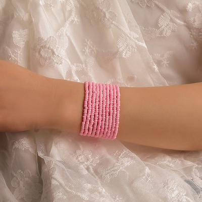 Braccialetto bohémien con perline multicolore, bracciale da donna, moda, multistrato, edizione larga, gioielli