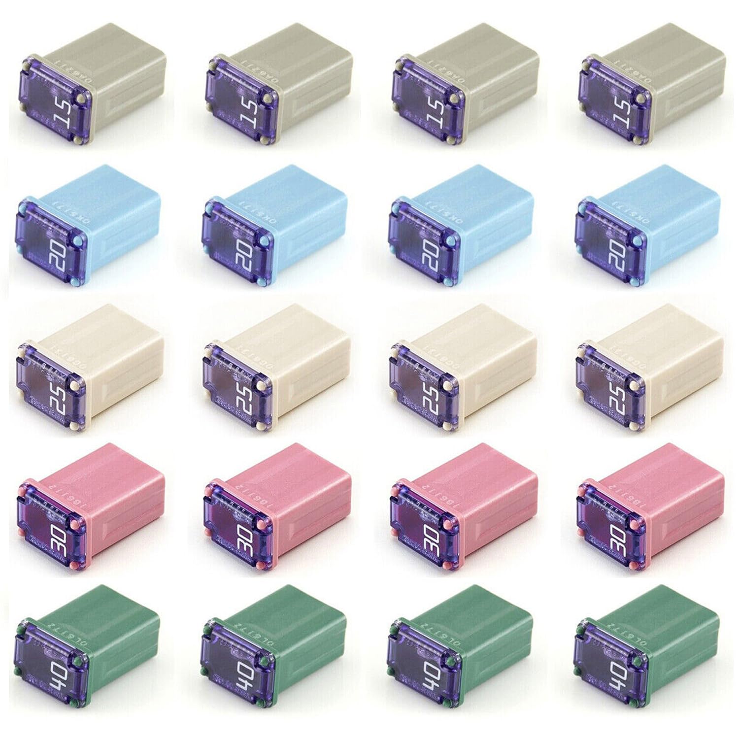 

Thxsoon Car Micro Cartridge Fuse Kit 20 Pack 32V 15amp 20 Amp 25 Amp