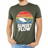 New Arrived Men Oneck tshirt Fashion Teeshirt Sunset Fish Retro Colorful Design Flow Pattern Anime Men Top tees Comfort Tshirt