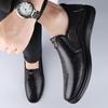 Men's Shoes 2025 Autumn New Waterproof One-pedal Casual Leather Shoes Men's Daily Non-slip Soft Sole Round Head Dad Shoes