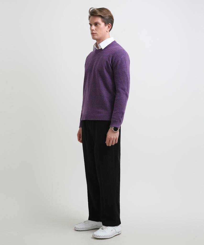 Seuteulaikeu Fine Blend Classic Crew Neck Knit (Violet)