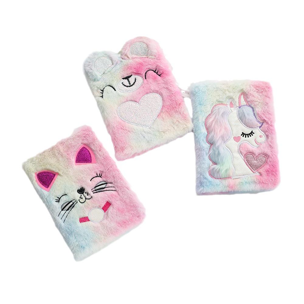 Cute Plush Embroidered A5 Cartoon Notebook Diary