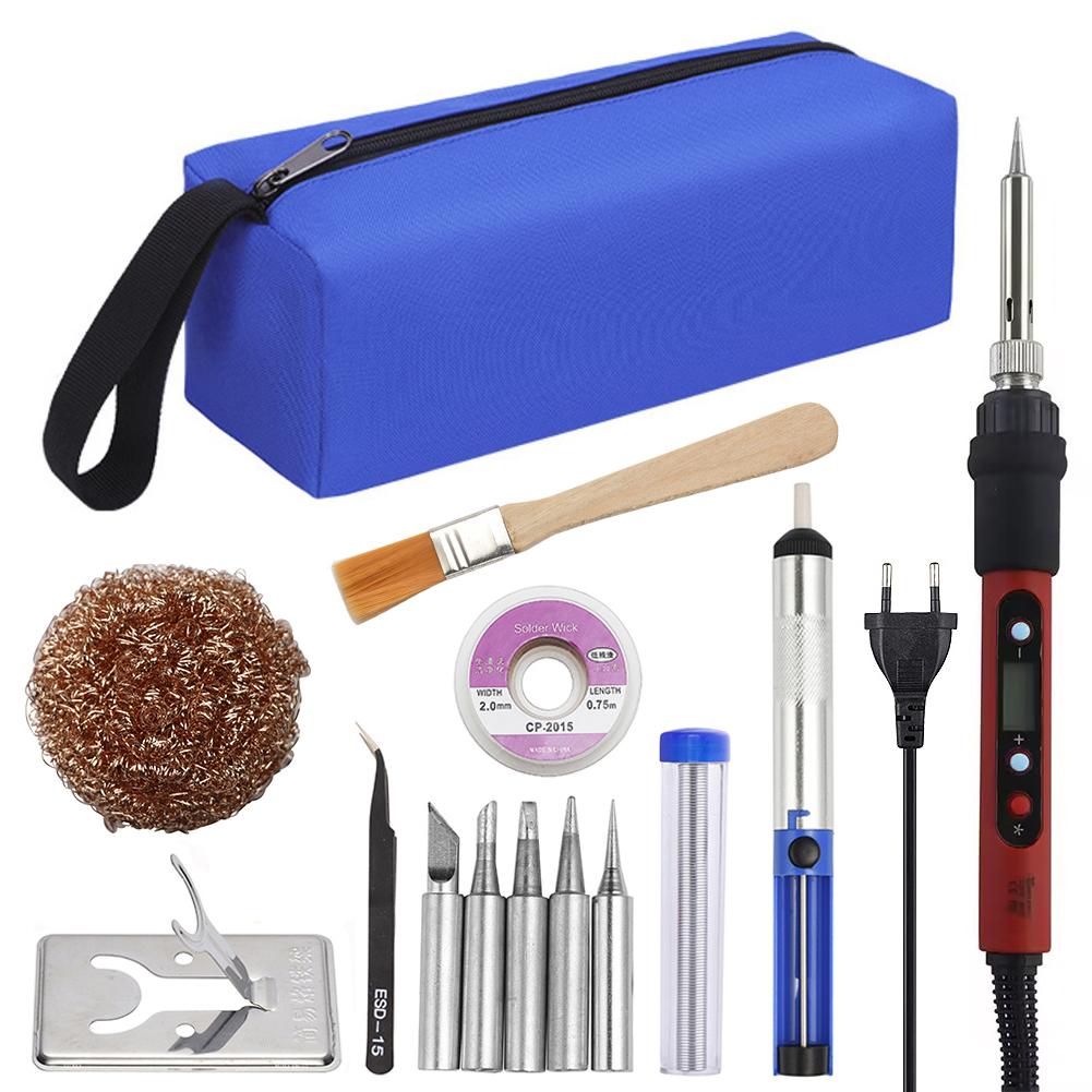 Digital Display Electric Soldering Iron Red 80W 110V / 220V Adjustable Temperature Solder Welding Desoldering Repair Tools