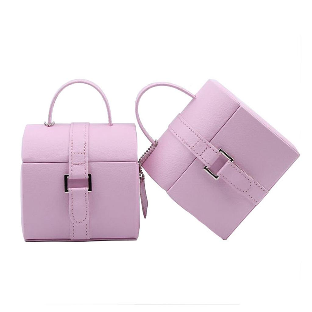 Multi Level Jewelry Keeper Leather Storage Box for Necklace and Earrings Jewellery Holder with Protective Soft Interior