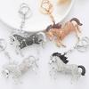 Keychain Pendant Sparkling Rhinestones Horse Design Metal Keyring Decorative Key Holder Bag Decoration