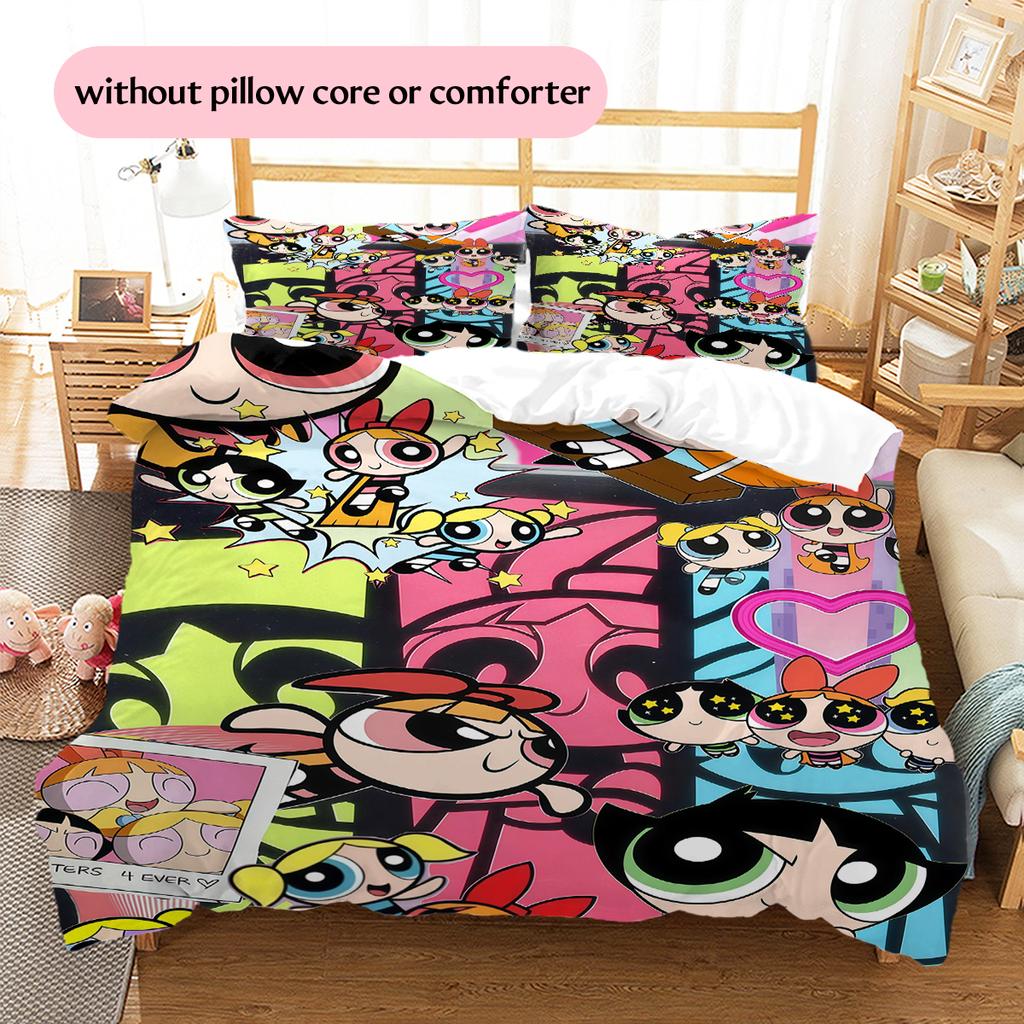 Powerpuff Girls Cute Duvet Cover & Pillowcases, Powerpuff Girls Fan Bedding, Great Gift.chl