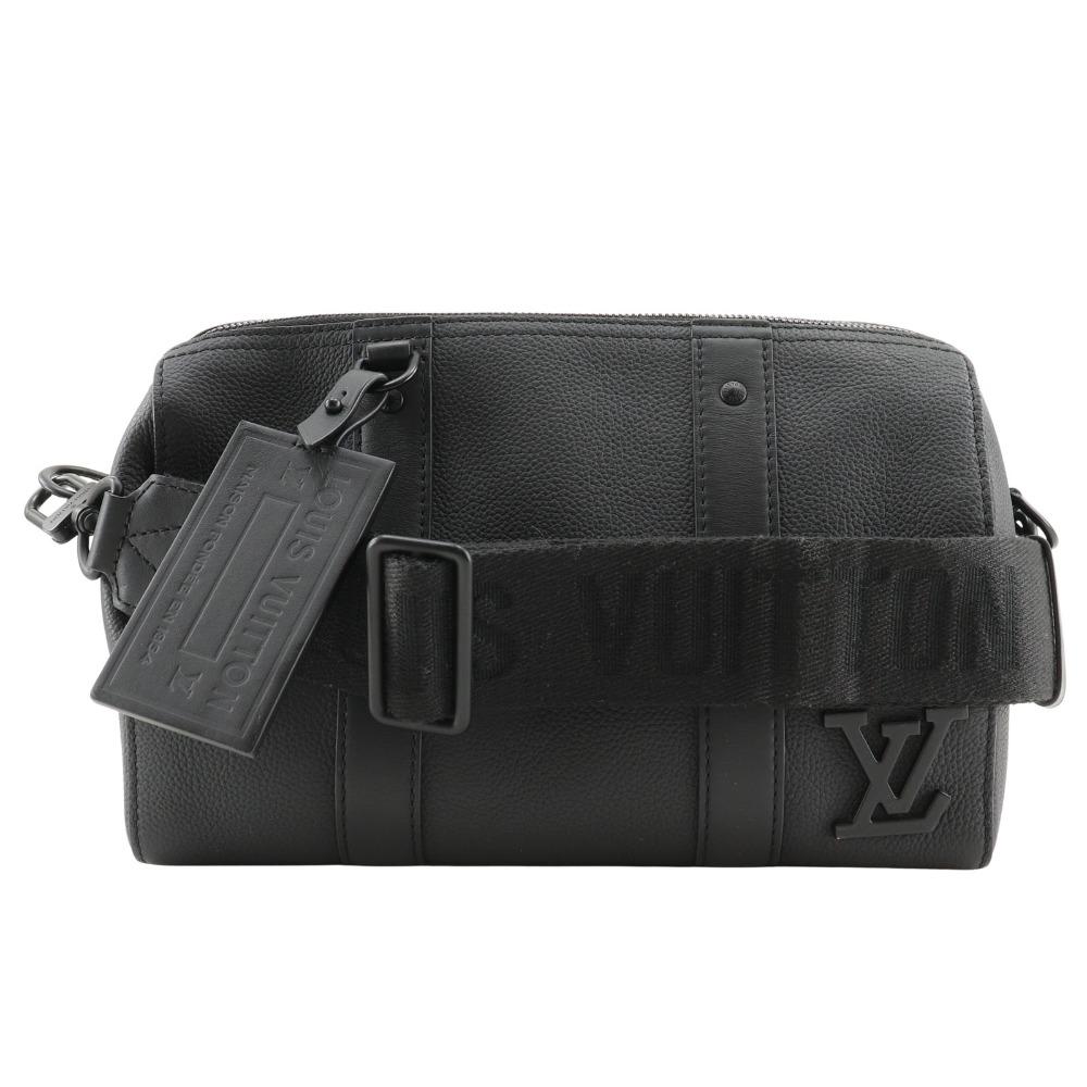 LOUIS VUITTON City Keepall Shoulder Bag M59255 LV Aerogram Mini Boston Noir black Calfskin mens Used