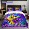 Vibrant Chaos Surreal Meltdown Bedding (1 * duvet cover + 2 * pillowcase, without core) 2D Flat Duvet cover and pillowcase Bedding set
