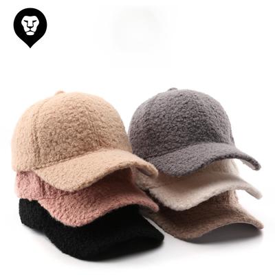 Hat Women's Autumn and Winter Solid Color Light Plush Baseball Cap Outdoor Men's Travel Sunscreen Shade Warm Cap
