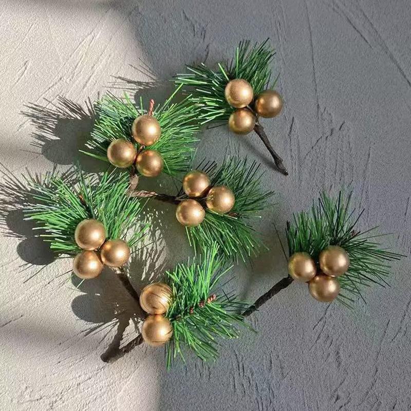 10Pcs Set Gift Box Decoration Mini Pine Needles Christmas Decoration Ornaments Christmas Tree Accessories Pine Needles Pine Cones