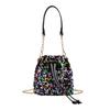Damen Kordelzug Beuteltasche Tragetasche Schultertasche Clutch Tasche Wende Pailletten Kette Umhängetasche Urlaubsgeschenke