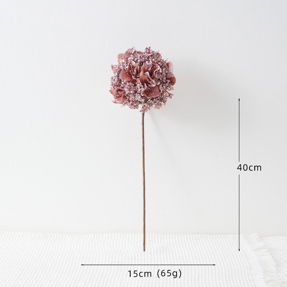 Glitter Artificial Poinsettia Flower Pink Sequins Flower  Christmas Decoration