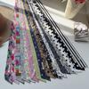Flower Polka Dot Scarf Ribbon Narrow Long Scarves Sweet Floral Scarf  Outdoor