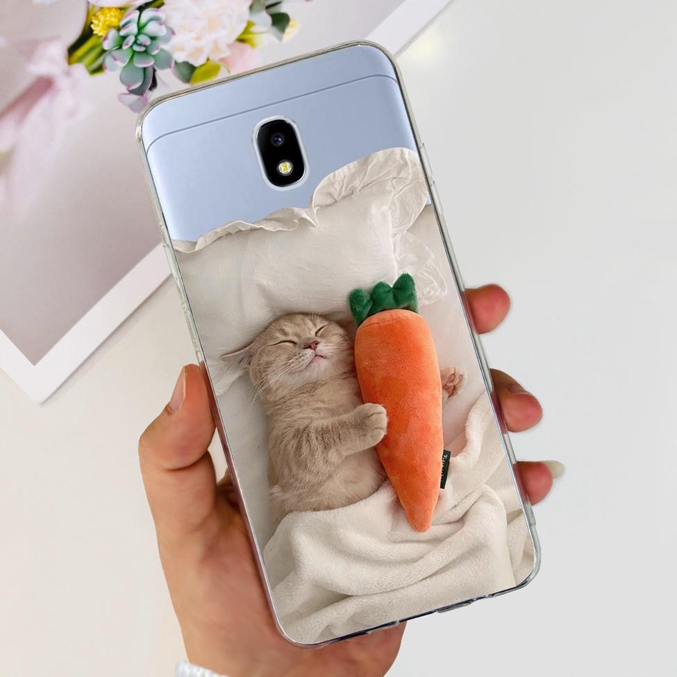 Case For Samsung J3 J5 J7 2017 Cover Cute Cartoon Cat Fashion Flowers Back Cover For Samsung Galaxy J7 2017 Phone Case