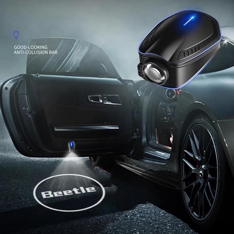 

2026 New For VW VOLKSWAGEN For R Line 2pcs USB Rechargeable Car Door HD LED Lamps Projector Courtesy Welcome Lights Golf 3 4 5 6