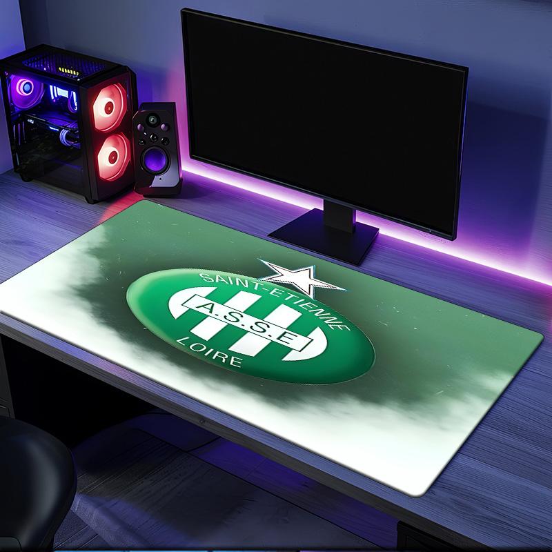 Saint-etienne Football Club Mauspads, Gummiunterseite, Mauspads für Gamer und Bürogebrauch, Gaming-Schreibtisch , Leicht zu reinigende Matte Weihnachts-Fan-Geschenke