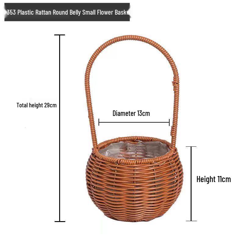 Pastoral Hand-Woven Rattan Willow Flower Basket Souvenir