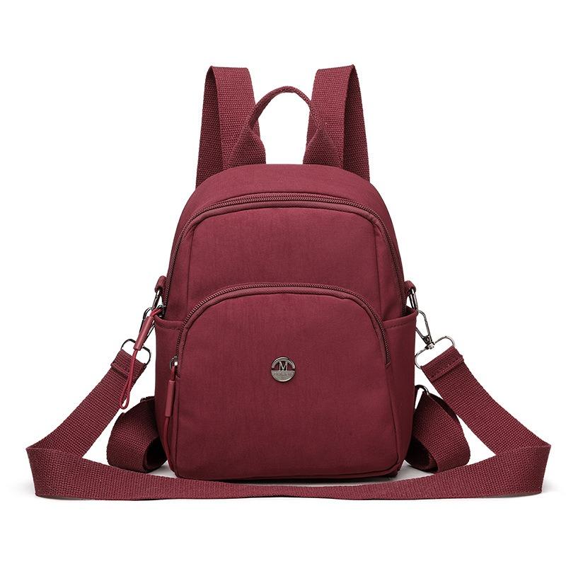 

Backpack summer new small fresh backpack casual niche design simple large capacity lightweight backpack бордовый