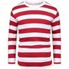 Men's Classic Striped T-Shirt Vintage Style Cycling Sweatshirt Quick Dry Breathable Crew Neck Biker Top Versatile Style