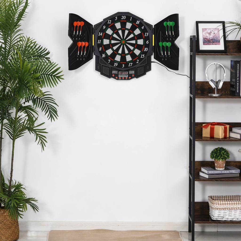 Dart Board Set, Electronic Dartboard with LED Digital Score Display, Soft Tip Darts, 27 Games, Speaker Sound