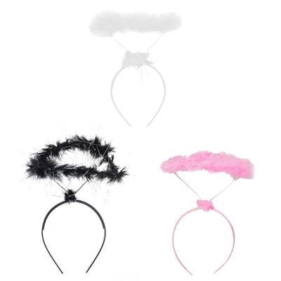 Children Angel Halo Headband Feather Halo Headdress Halloween Christmas Hair Band Birthday Headpiece Party Supplies