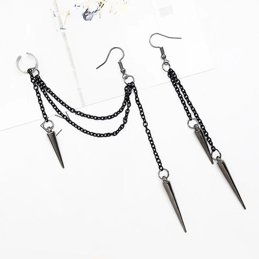 Rivet With Irregular Length Earrings Alloy Drop Earrings Accessory For Women And Men Daily Or Party Occasions