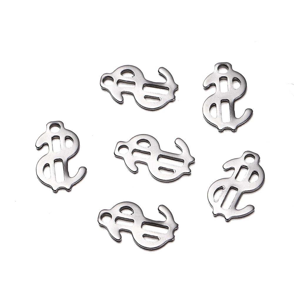 30Pcs Mirror Polished Stainless Steel Charms Geometry Cross Shape Blank Pendants for DIY Bracelet Jewelry Making Accessories