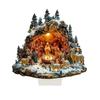 2D Elegante Acryl Weihnachtsdekoration Schneehütte & Rentier Szene Heim Büro Ornamente Festlich Warm Party Geschenk Foto Requisiten