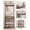 VASAGLE Coat Rack Stand, Industrial, Rustic Brown and Black HSR415B01