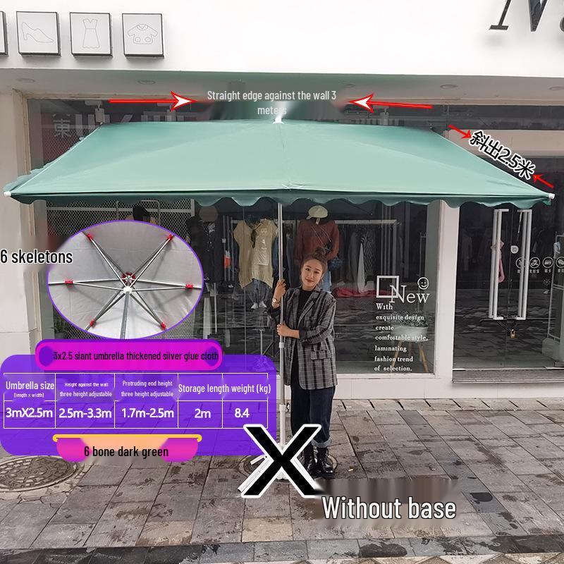 Commercial Outdoor Tilting Sunshade Umbrella: Large, Foldable, Thickened Awning for Sun Protection