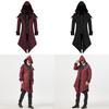 European Medieval Vintage Mens Padded Knit Coat With Hood For Halloweentheater Costumes