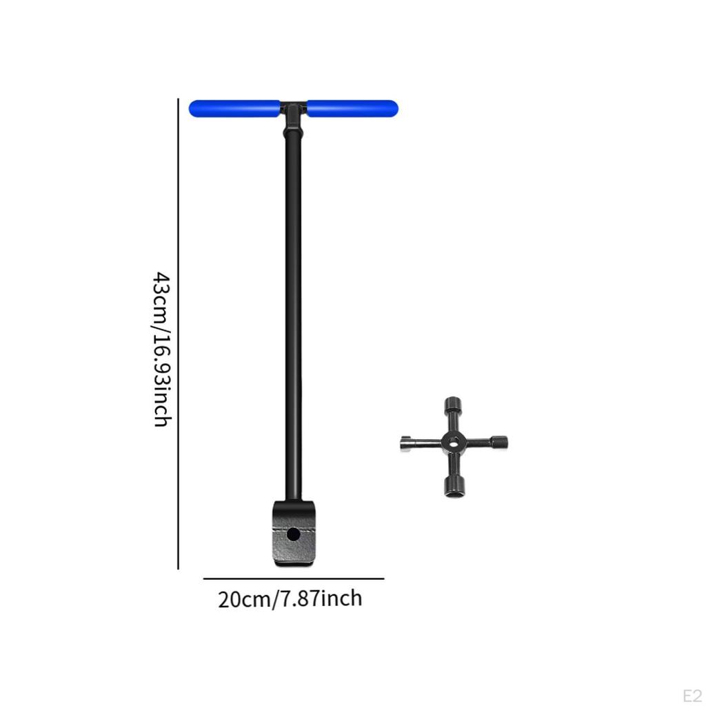 Vannmålernøkkel, Rørleggerverktøy Profesjonelt Husholdnings Stål Avstengningsverktøy, 4 Veis Multifunksjonelt