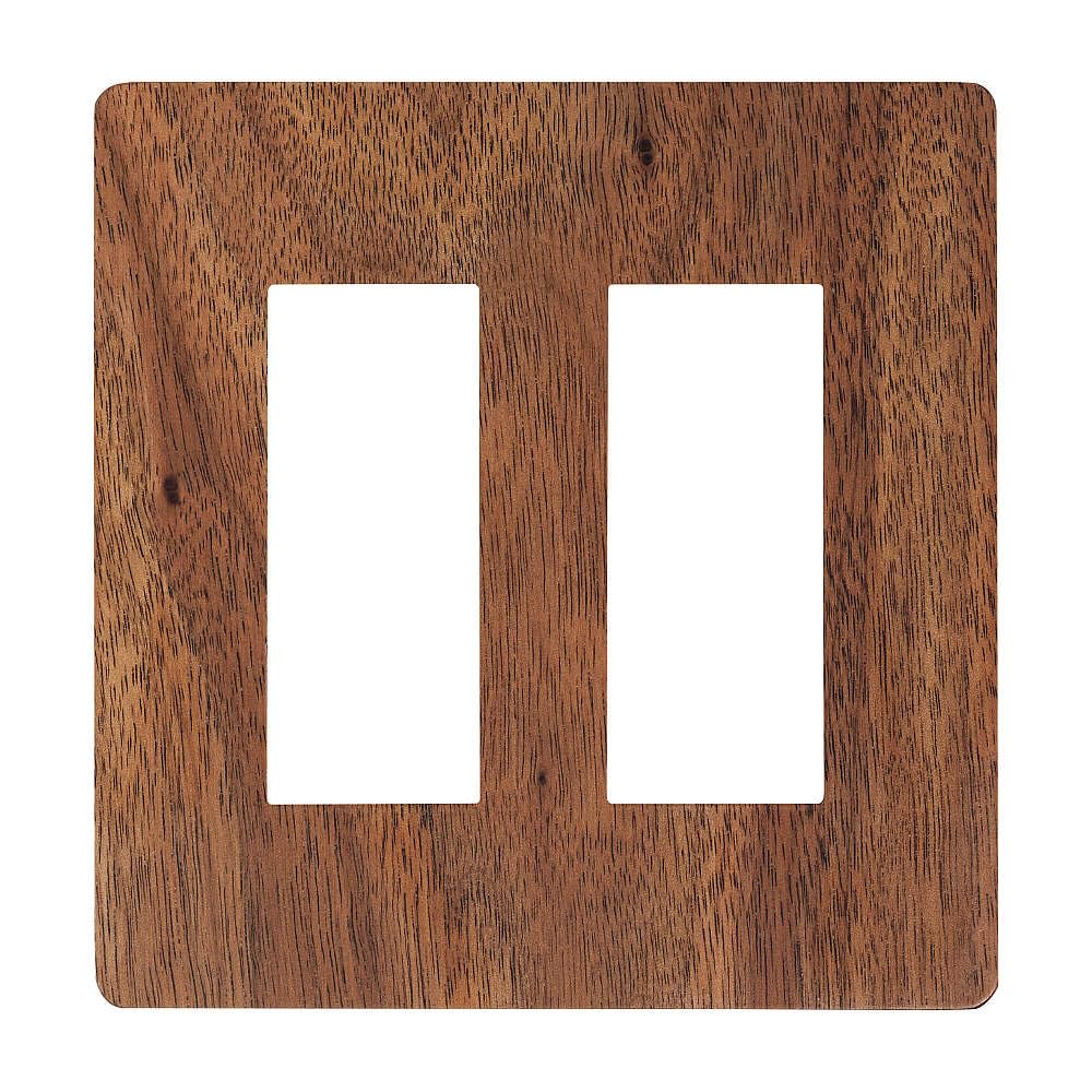 Sugatsune LAMP PXP-WR02A-WN Premium Wood RD Series Switch and Outlet Plate (Cover), 2-Way, 6-Outlet, Natural Walnut