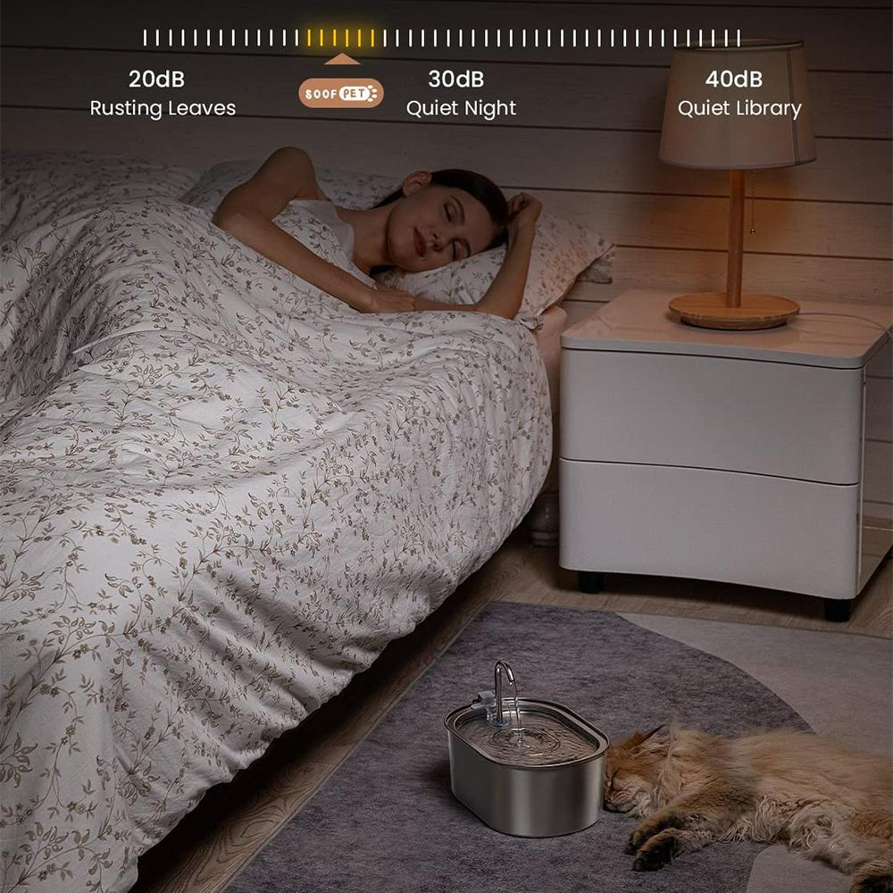 3,2 l Edelstahl-Katzen-Wasserbrunnen, automatischer Haustier-Wasserspender, Zubehör, automatischer Katzen-Trinkbrunnen, Hundetrinker-Schüssel