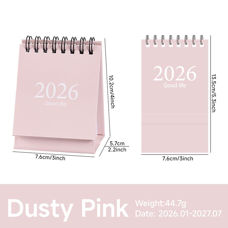 2026 Simple Calendar Small Desk Calendar Creative Coil Calendar Planner Desktop Decoration Office Stationery