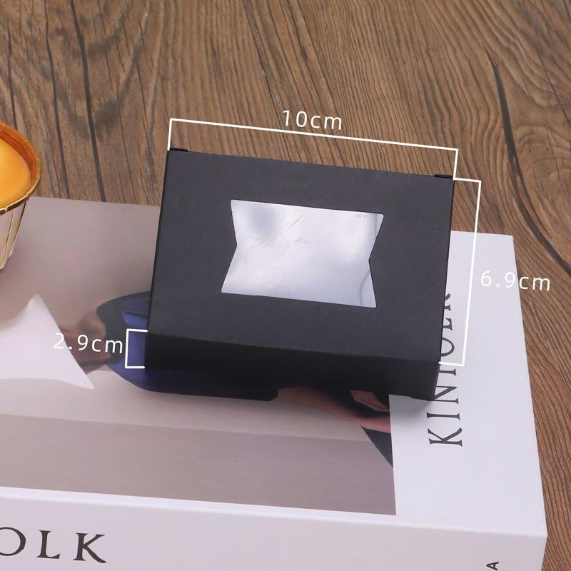 

10 шт., коробка из крафт-бумаги с прозрачным окном в виде сердца, сделай сам, мыло ручной работы, картон, подарочные коробки для свадебной вечеринки 10x6.9x2.9cm