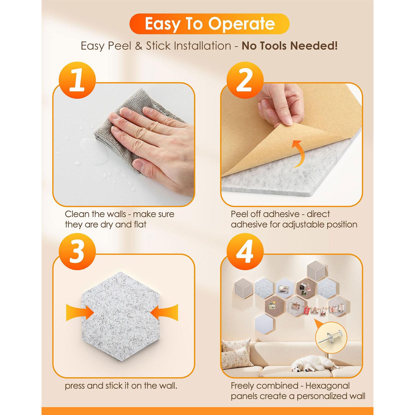 Hexagon Cork Bulletin Boards Frameless Corkboard Tiles for Wall Thick Decorative Display Boards for Home Office Decors