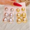 Trendy Gold & Silver Women's Round Stud Earring Set - Small, Medium, Large Sizes