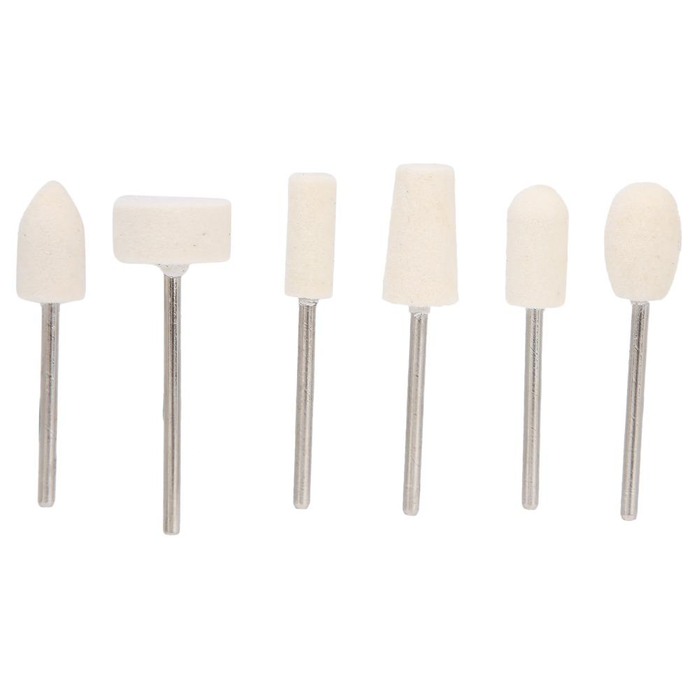 12pcs Premium Wool Felt Nail Drill Buffing Bit Wool Felt Nail Bits Gel Nail Surface Fine Buffing