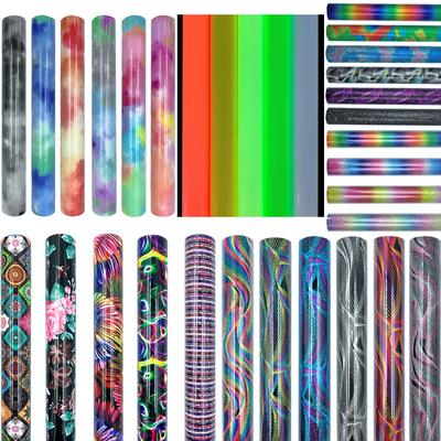 HTV Heat Transfer Vinyl Iron On Garment Cut of 12inx10in 32 Assorted Colors Easy To Cut & Weed Heat Press Film for DIY Shirts