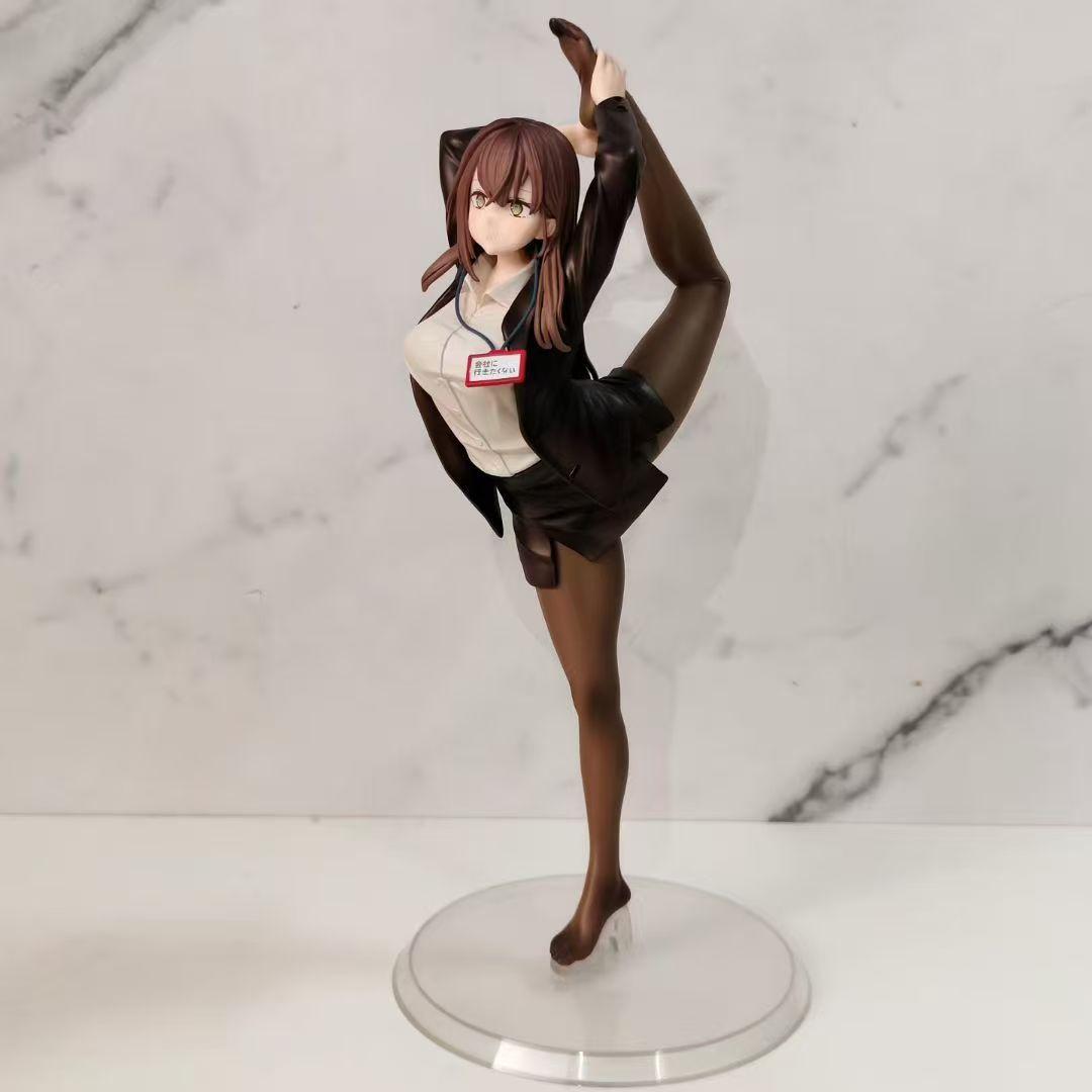 

In Stock D on t want Go to work OL Sauce Swimsuit Sexy Black socks 11.41inch/29cm Anime Yoga Girl PVC Action Wild oys Gifts