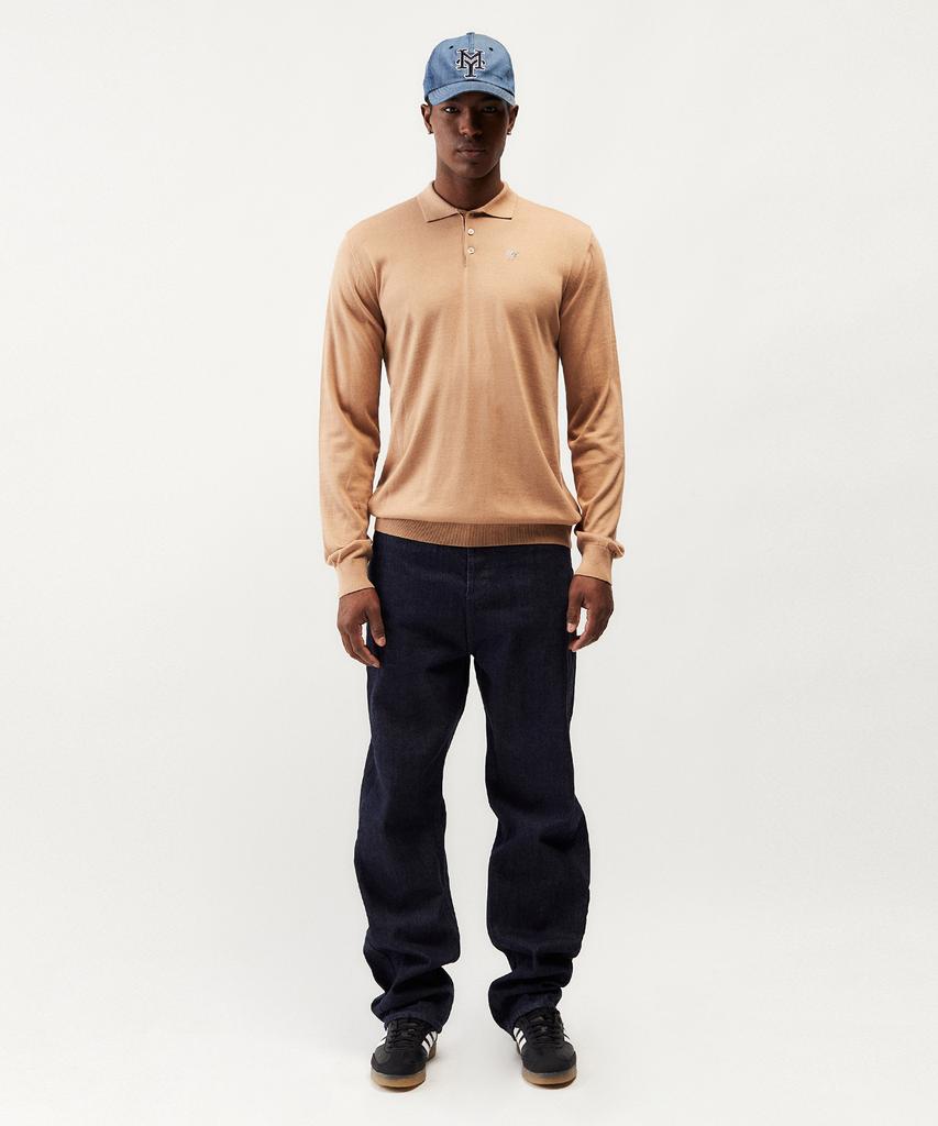 MAYOL Myl Embroidered Long Sleeve Collared Knit_Beige