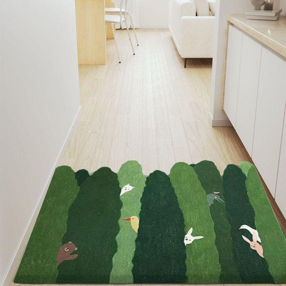 Cartoon Bathroom Foot Mat Water-Absorbing Floor Carpet Dirt-Resistant Foot Pad  Household