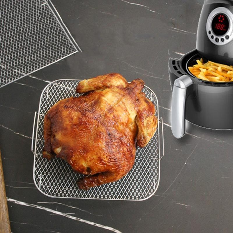Stainless Steel Square Air Fryers Grill Rack For Even Cooking And Easy Cleaning Cooking Grate For Large Ingredient