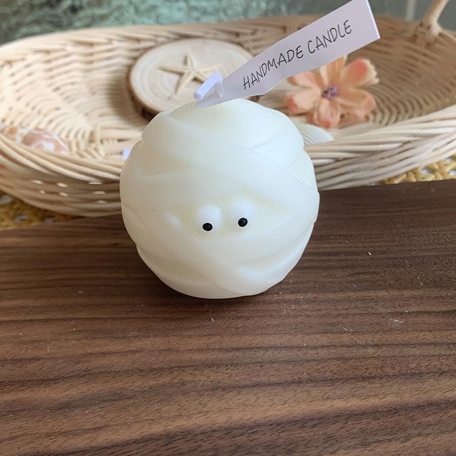 

1 шт. свеча на Хэллоуин, креативная свеча с ароматом мумии, соевая восковая свеча, используется для украшения дома и украшения на Хэллоуин