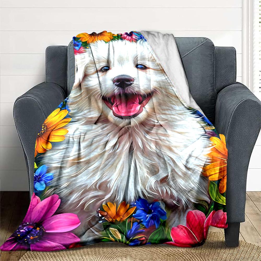 1PC Puppy Portrait Blanket, Throw For Sofa, Bed, Travel, Printing Blanket With Soft And Warm Fabric yy250918182