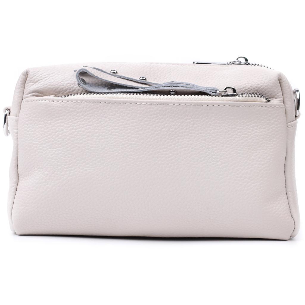 Interesting Women's Leather Bag with a Stylish Runner Vintage 22653 White